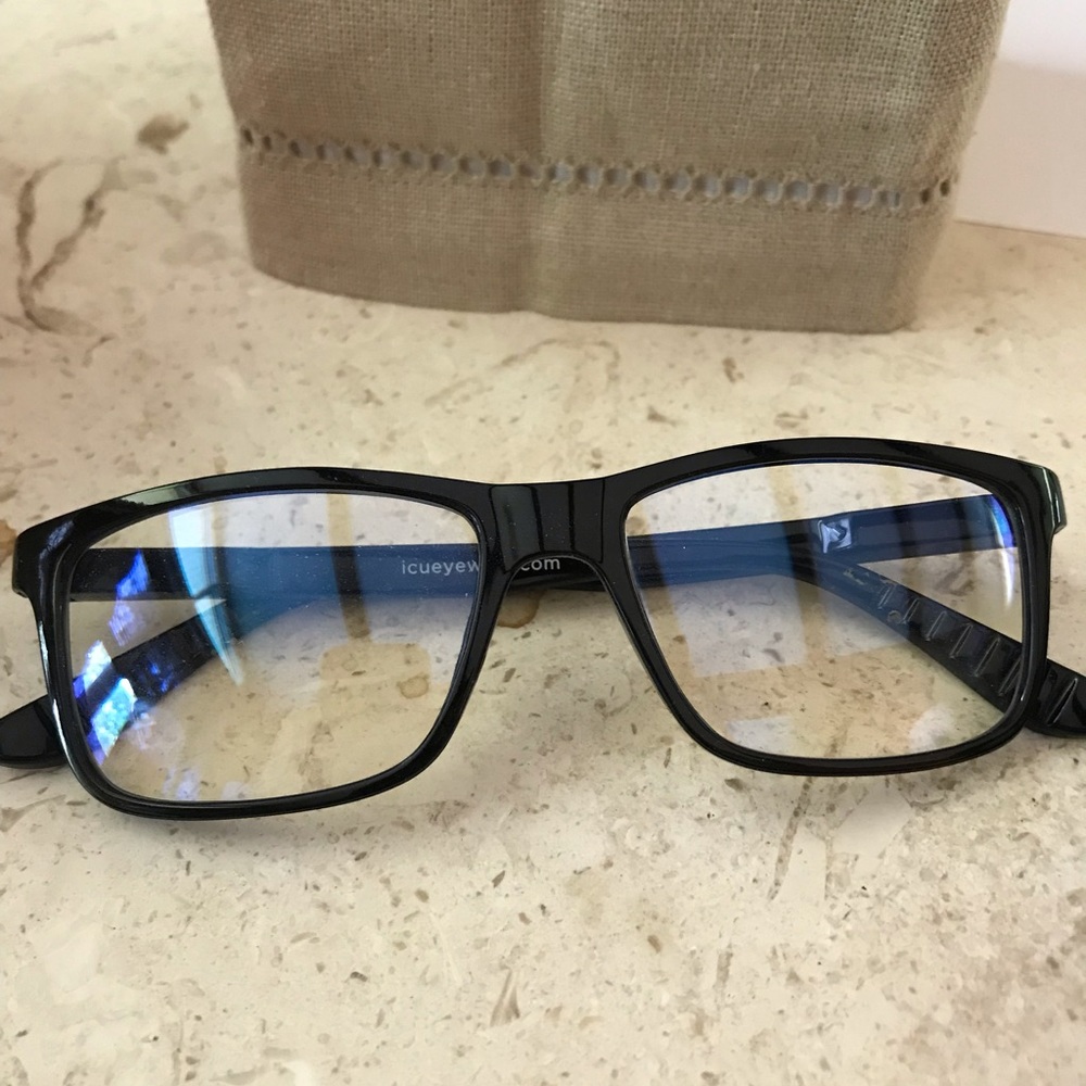 ICU Screen Blue Light Blocker Black Large Glasses